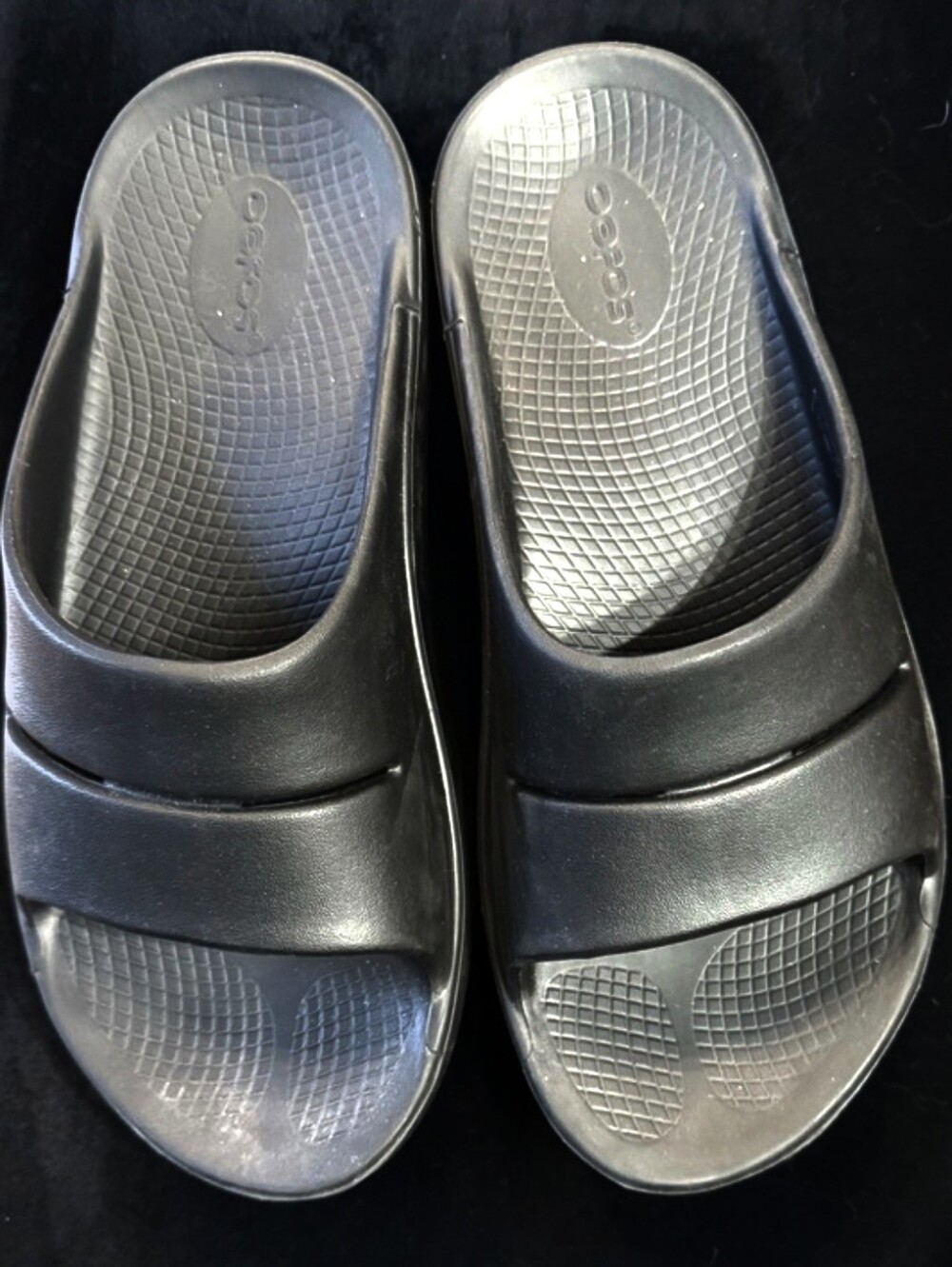 Oofos Original Women’s Slide Sandals Black W10 M8 Arch Support Dance Recovery